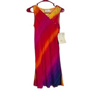 NWT CDC Carmen Desiree silk rainbow Dress size 4